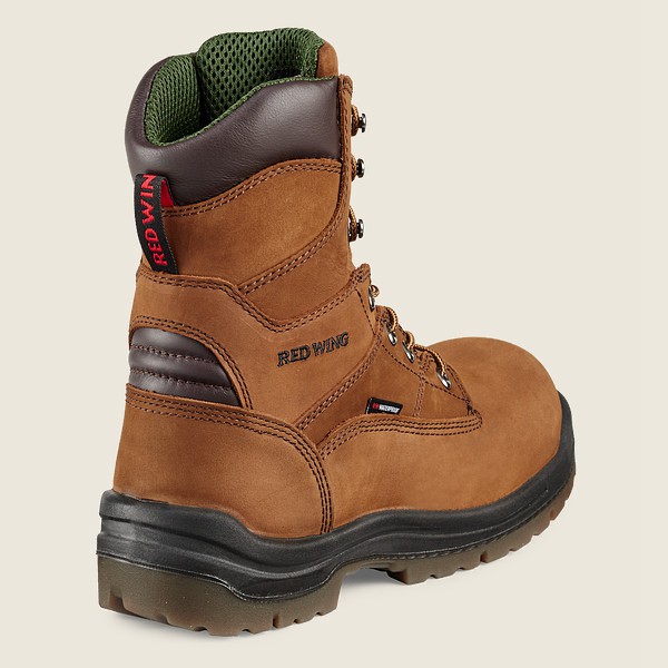 Red Wing Safety Boots Mens Brown - King Toe® - 8-inch Waterproof Toe - 3289671-HW